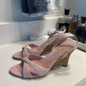 Chanel Pink Sandals sz 36.5